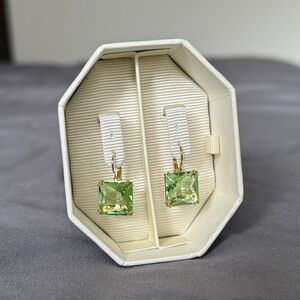 Swarovski Millenia Square Cut Green Drop Earrings